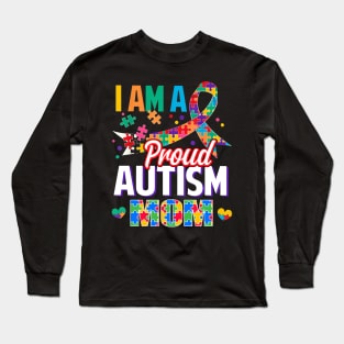 I Am A Proud Autism Mom Autism Awareness Ribbon Long Sleeve T-Shirt